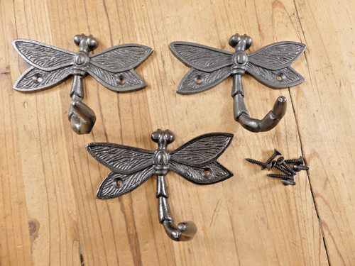 Cast iron dragonfly hooks - iron,